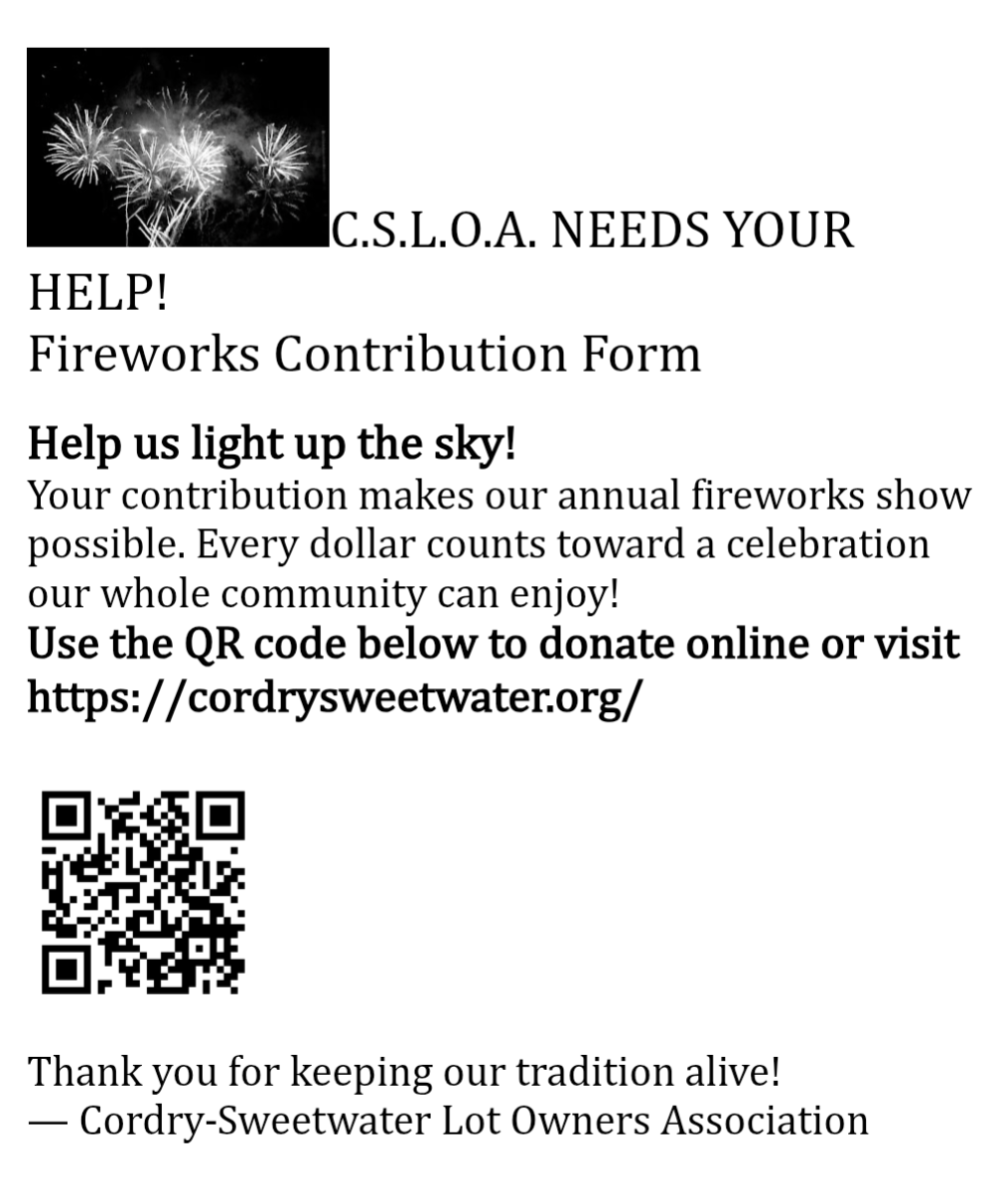 Donate to the Annual Fireworks Show